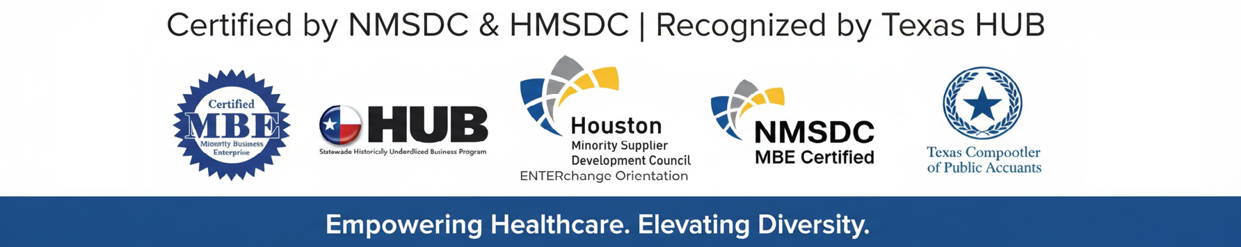 Certified by NMSDC & HMSDC | Recognized by Texas HUB